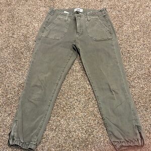 PAIGE Olive Utility Jogger Pants with Elastic Zip Ankles